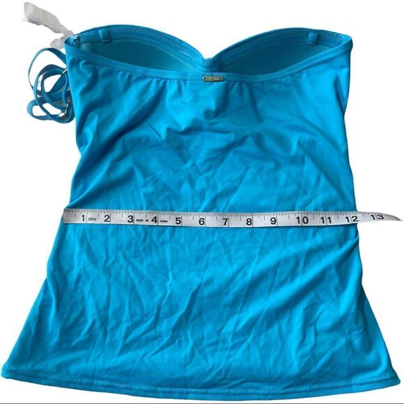 ANNE COLE Turquoise Twist-Front Ruched Tankini Top X-SMALL NWT - Picture 7 of 13
